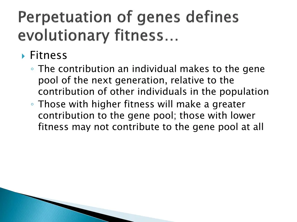 fitness the contribution an individual makes