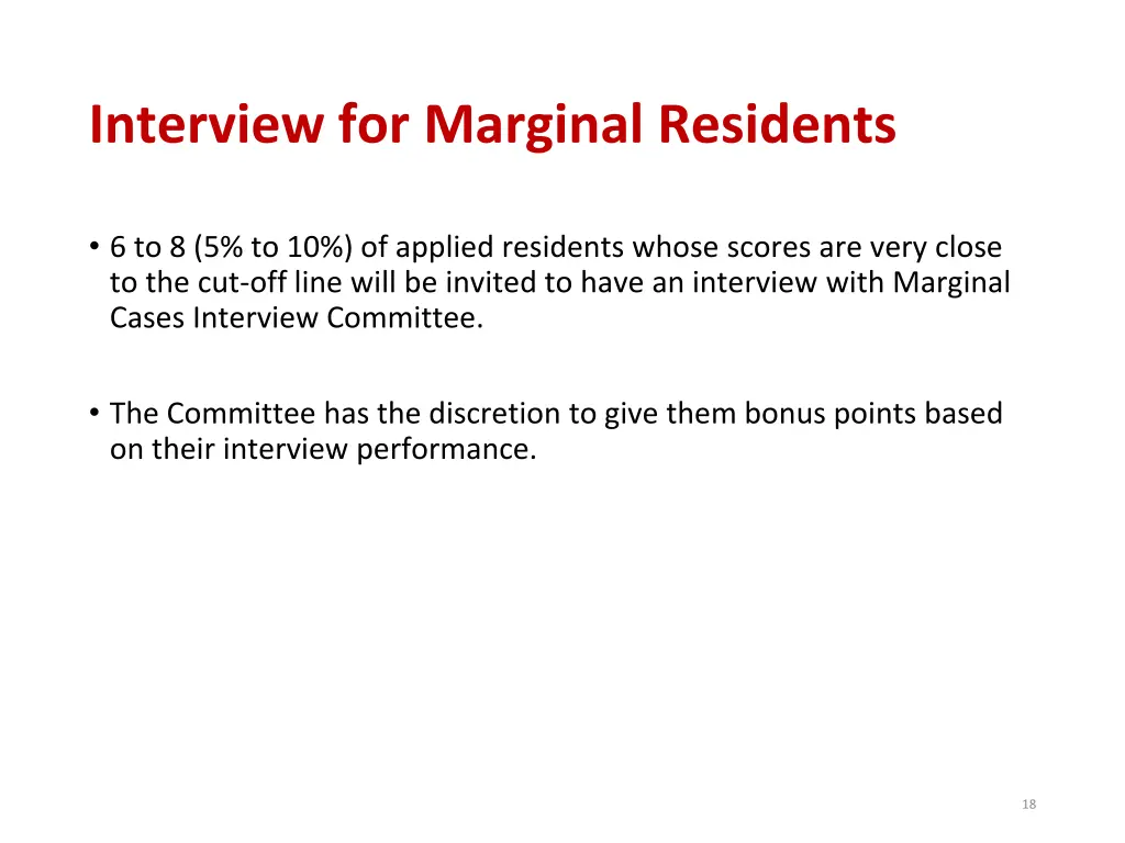 interview for marginal residents