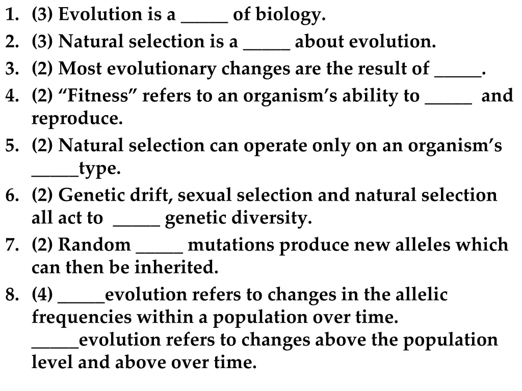 1 3 evolution is a of biology 2 3 natural