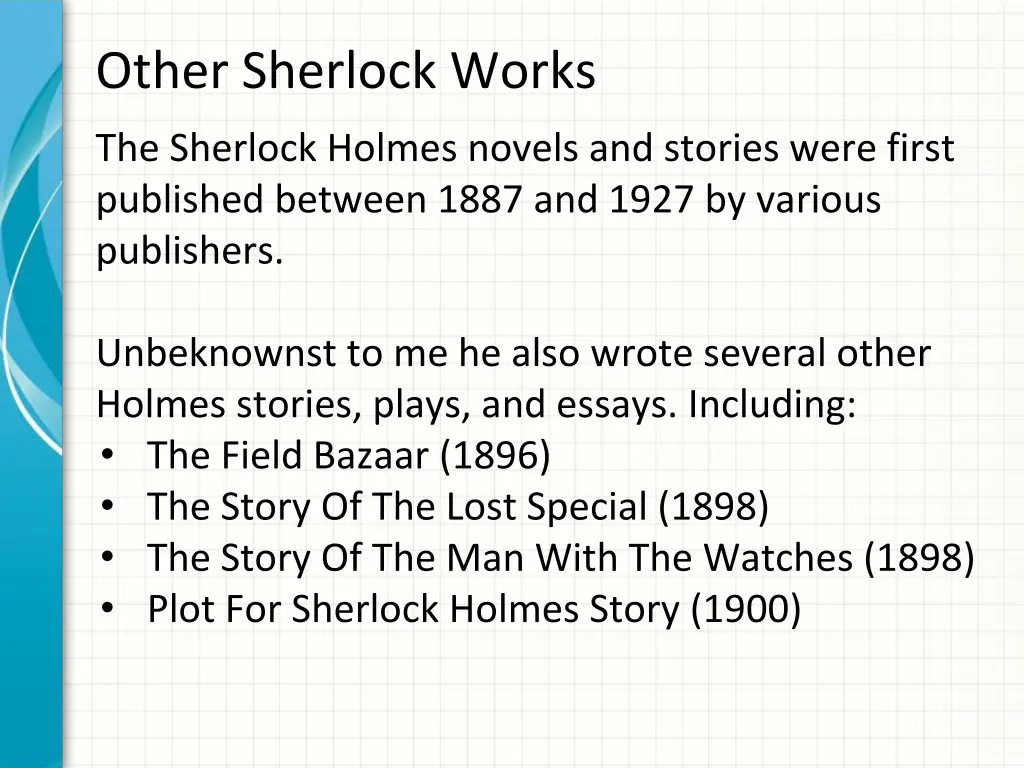 other sherlock works