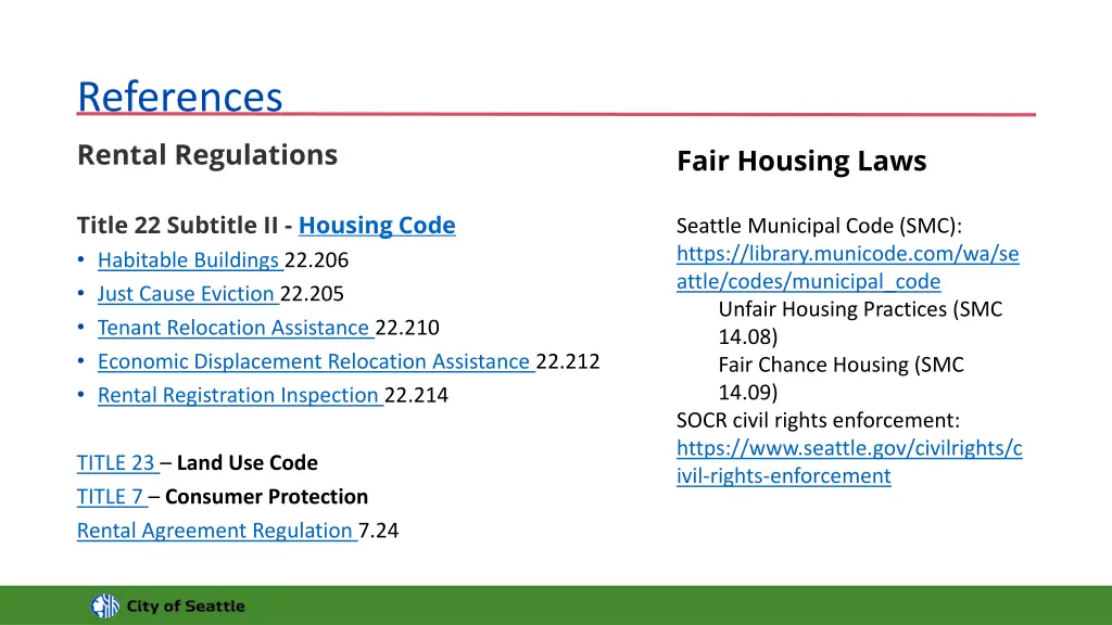 references rental regulations