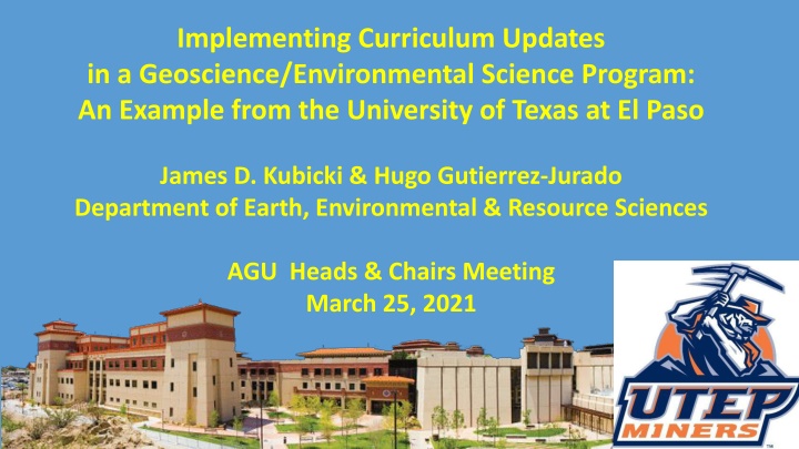 implementing curriculum updates in a geoscience