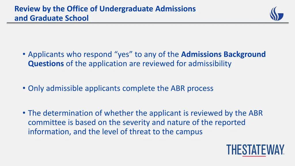 review by the office of undergraduate admissions