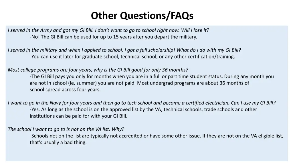 other questions faqs