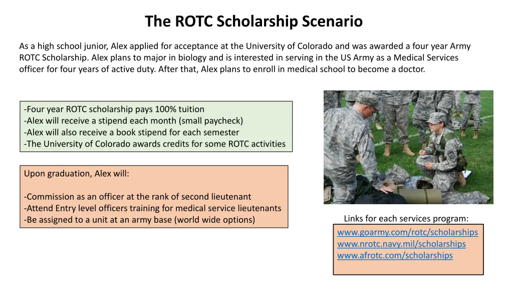 the rotc scholarship scenario