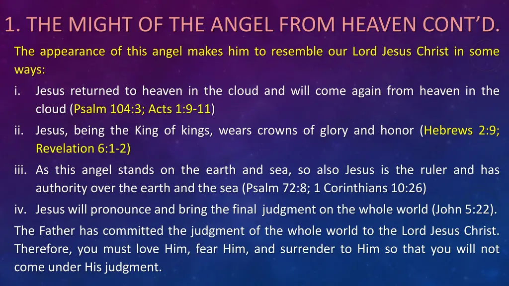 1 the might of the angel from heaven cont d 1