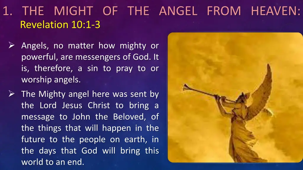 1 the might of the angel from heaven revelation