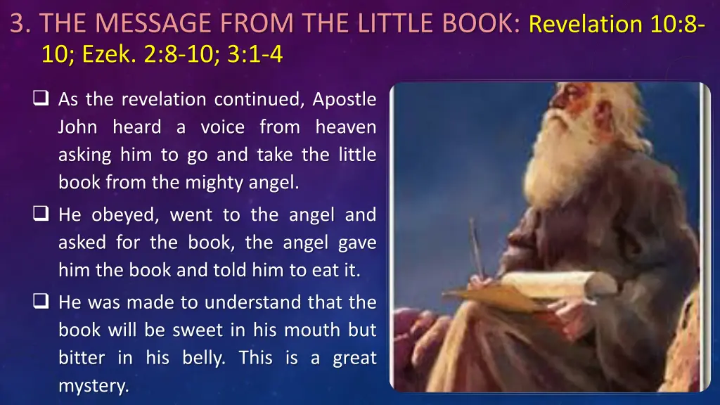 3 the message from the little book revelation