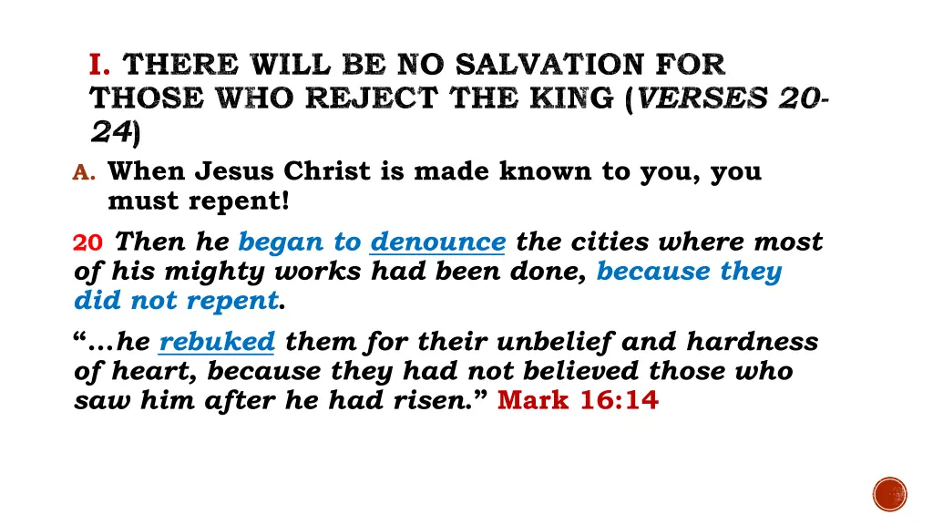 i there will be no salvation for those who reject