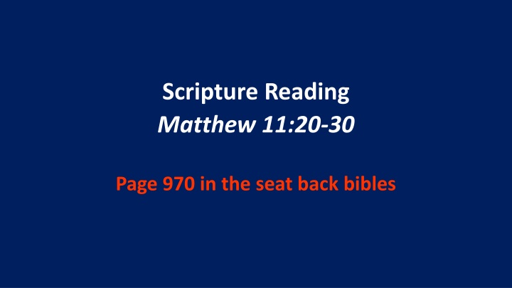 scripture reading matthew 11 20 30