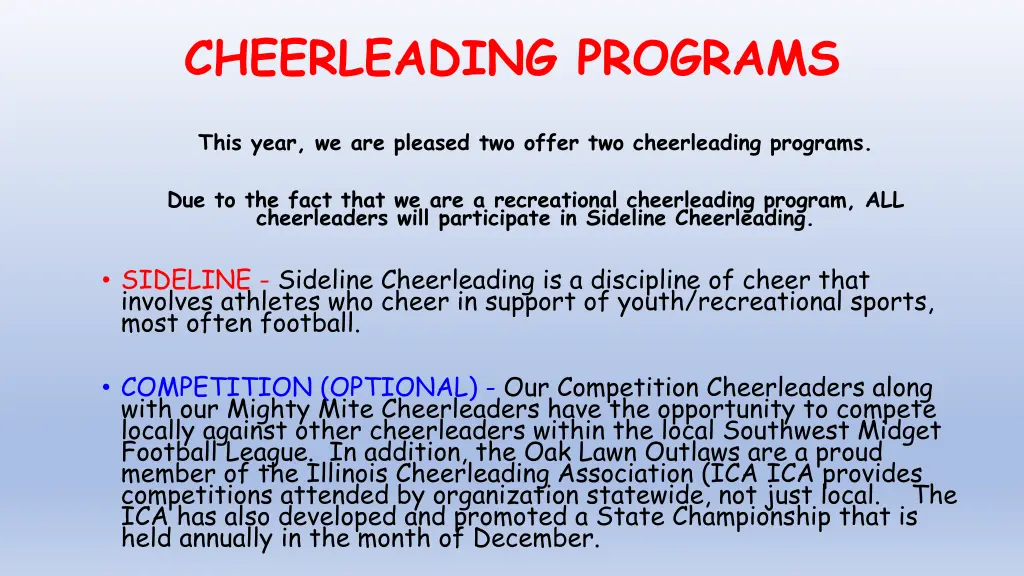 cheerleading programs