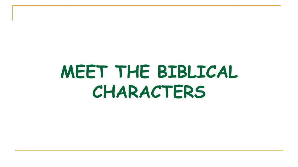 meet the biblical characters