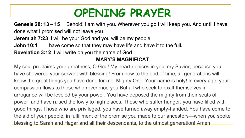 opening prayer behold i am with you wherever