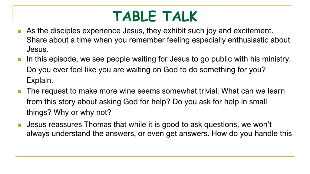 table talk 1