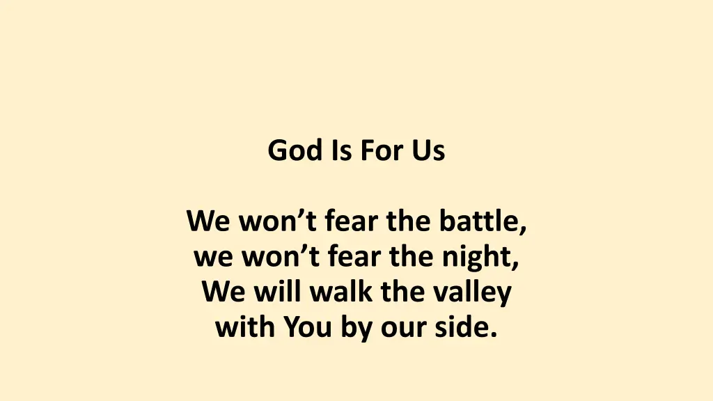 god is for us