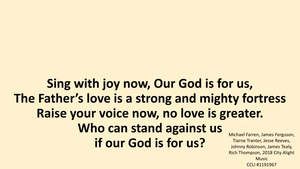 sing with joy now our god is for us the father 3