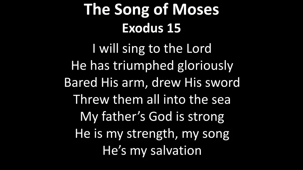 the song of moses exodus 15