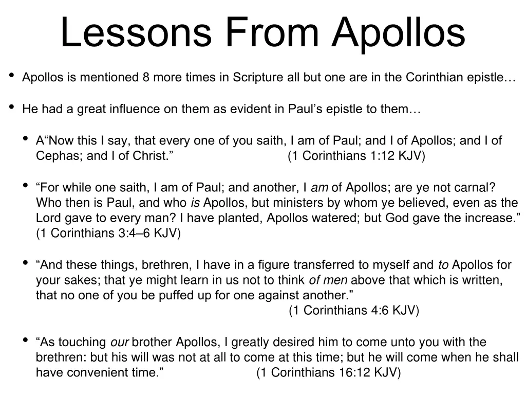 lessons from apollos 1