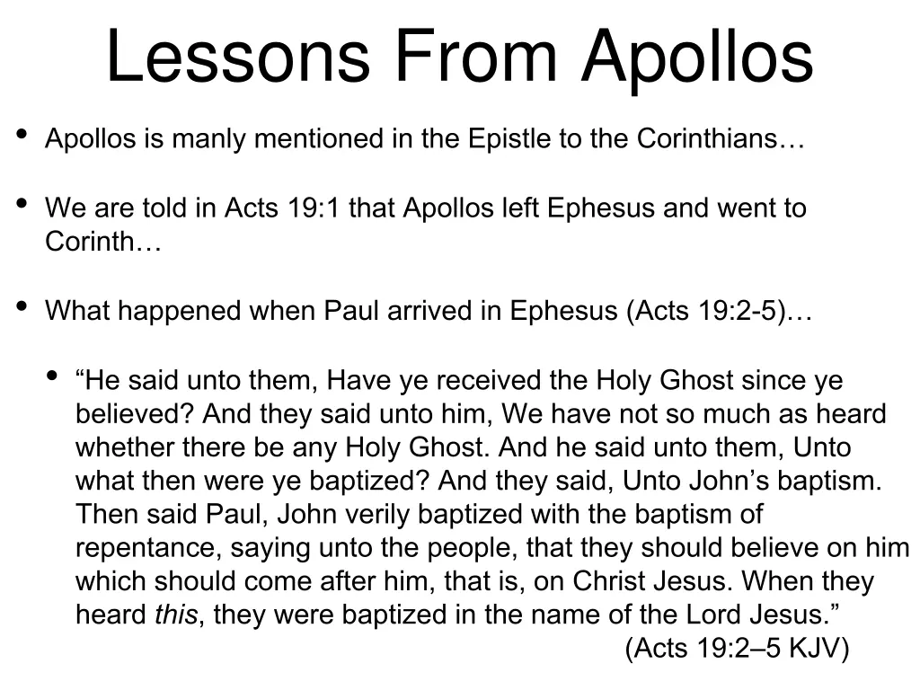 lessons from apollos apollos is manly mentioned