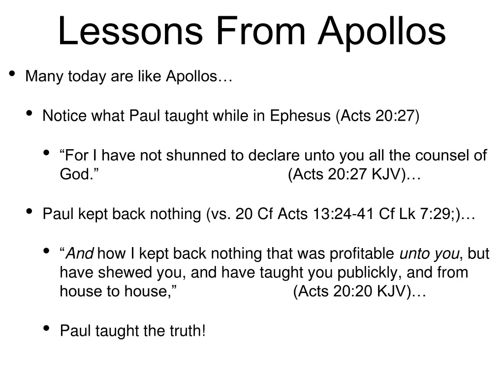 lessons from apollos many today are like apollos