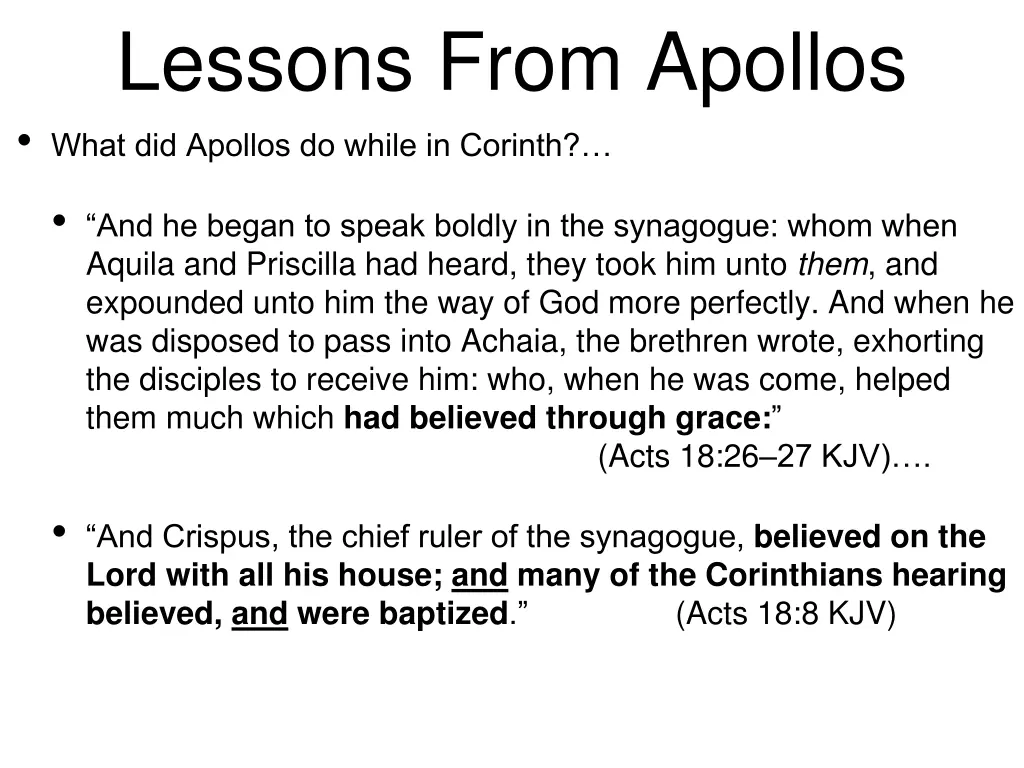 lessons from apollos what did apollos do while