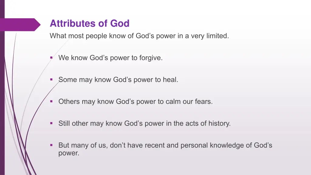 attributes of god what most people know