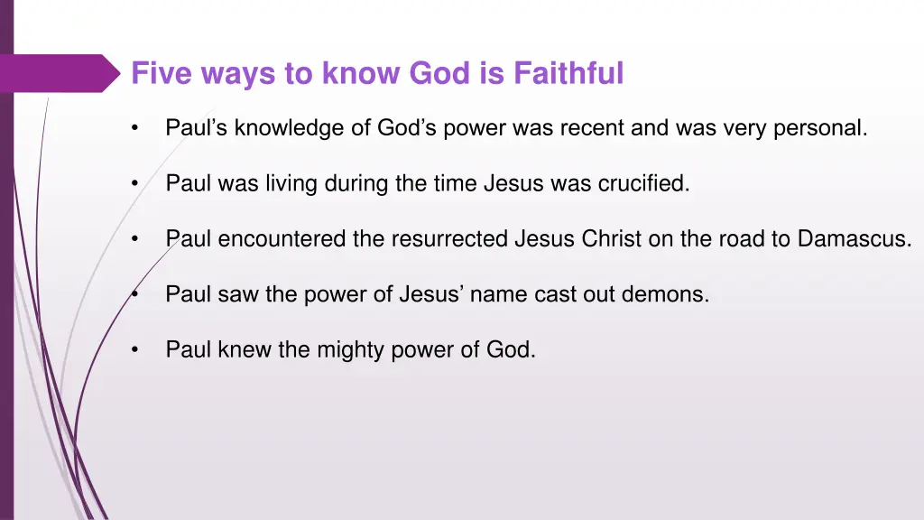 five ways to know god is faithful