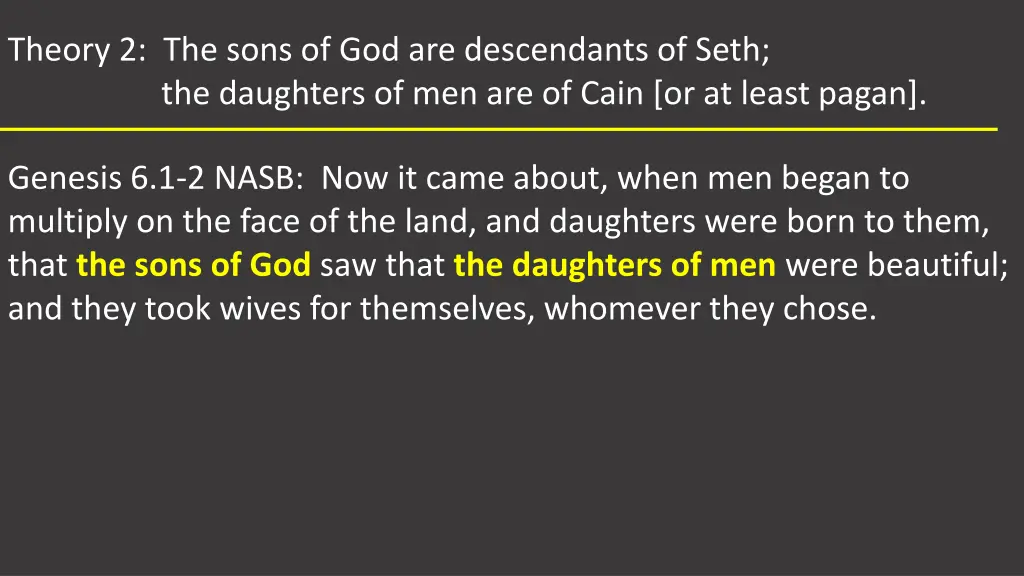 theory 2 the sons of god are descendants of seth