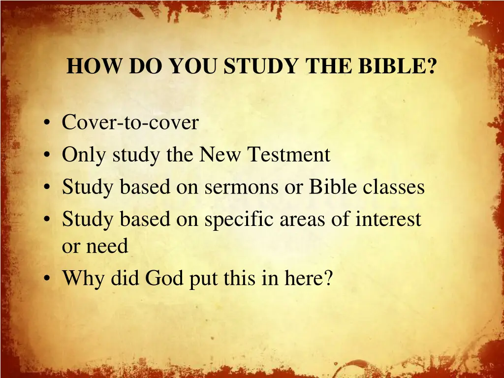 how do you study the bible