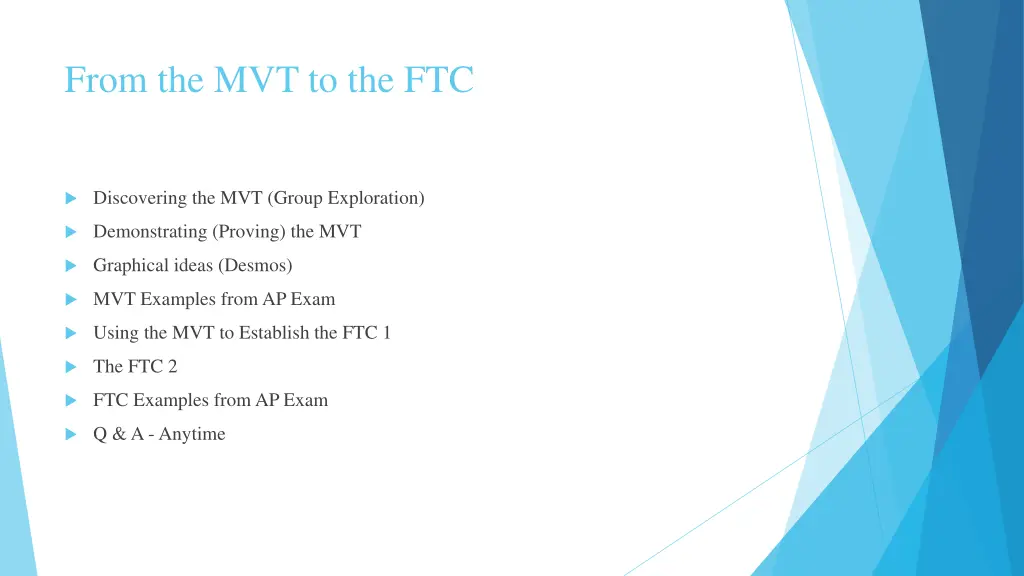 from the mvt to the ftc 1