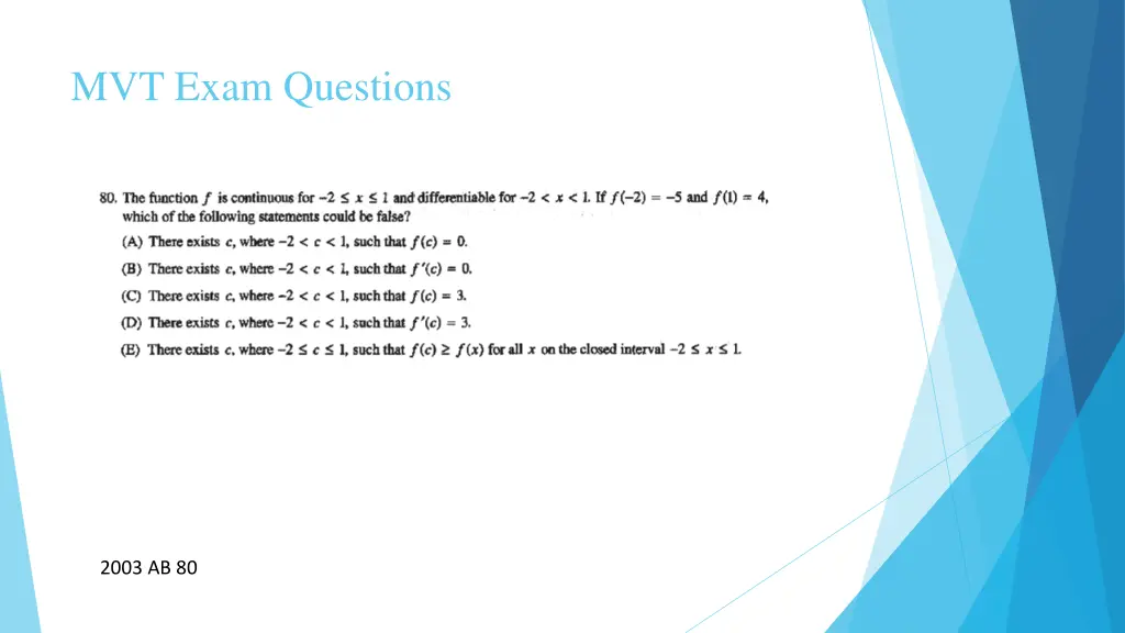 mvt exam questions