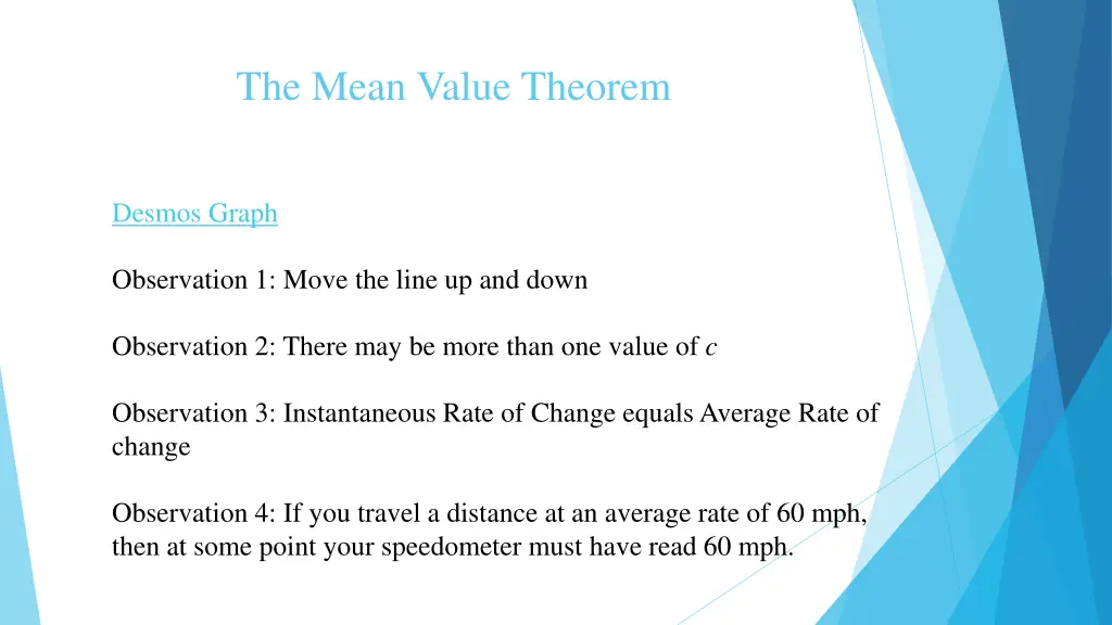 the mean value theorem 2