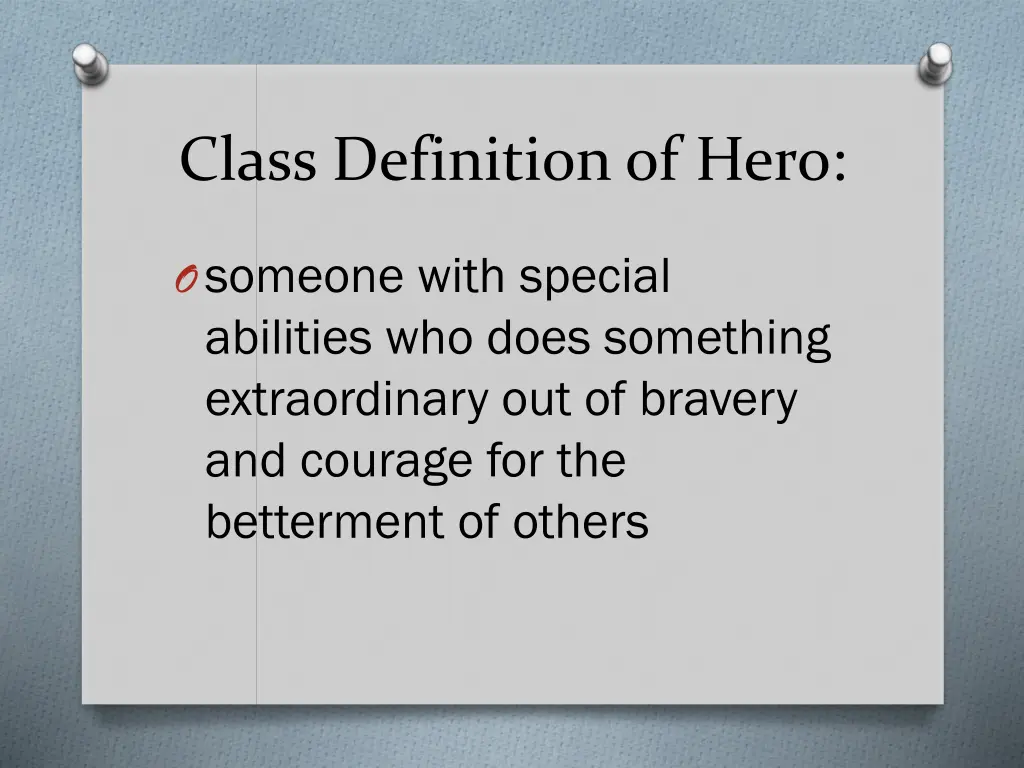 class definition of hero