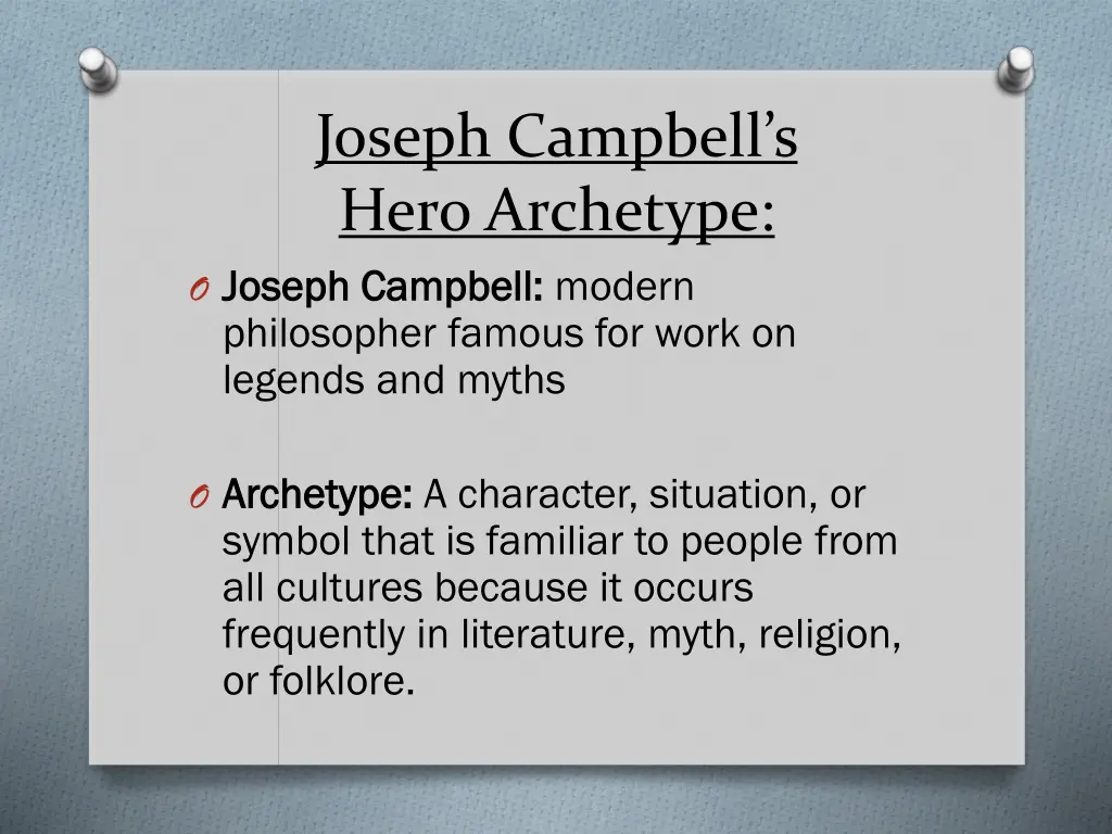 joseph campbell s hero archetype o joseph