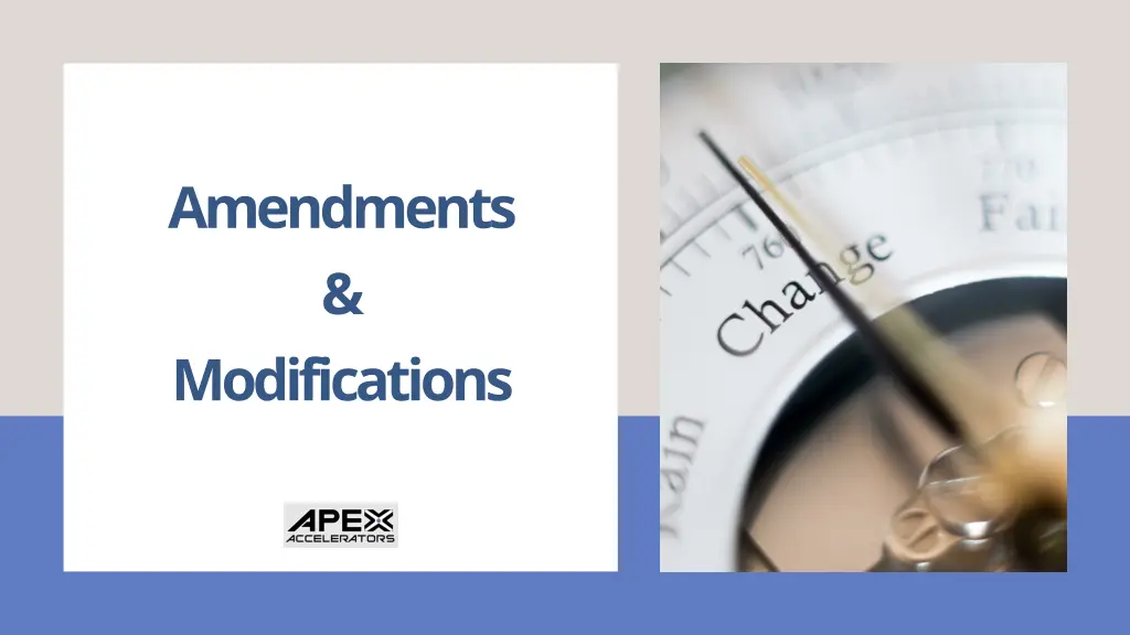 amendments modifications