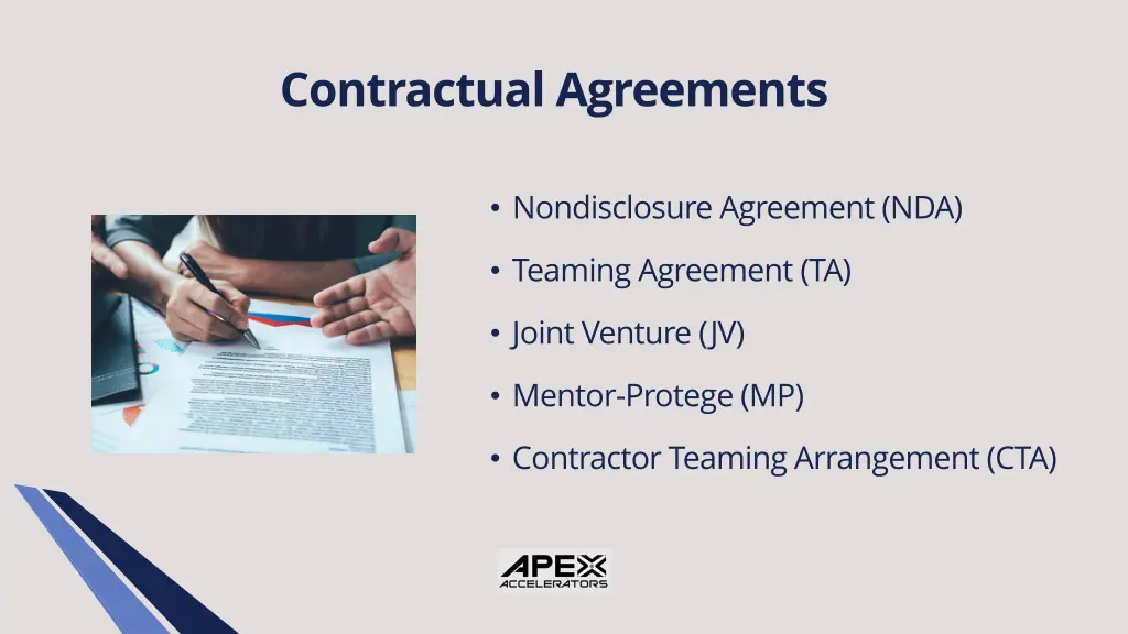 contractual agreements