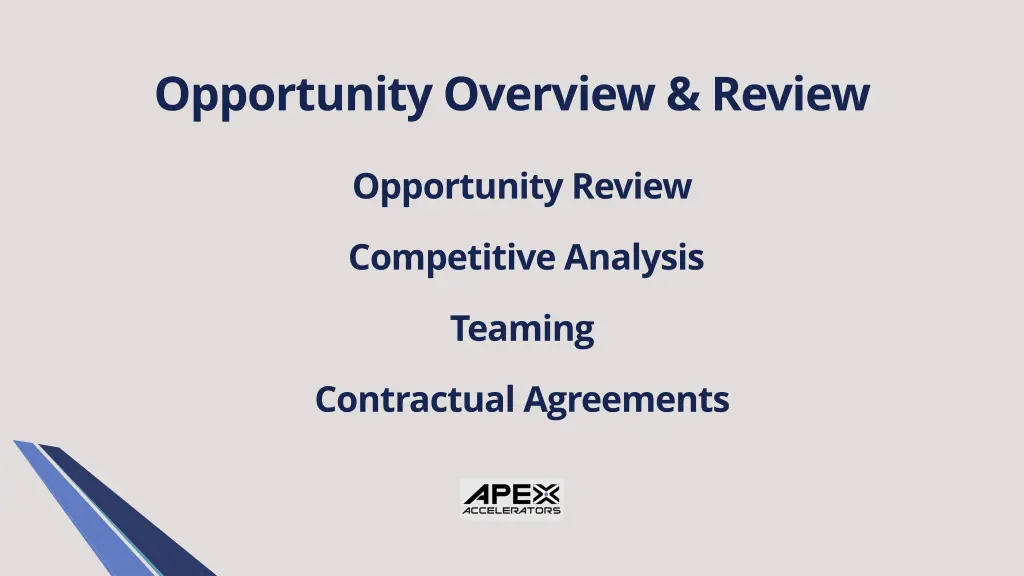 opportunity overview review