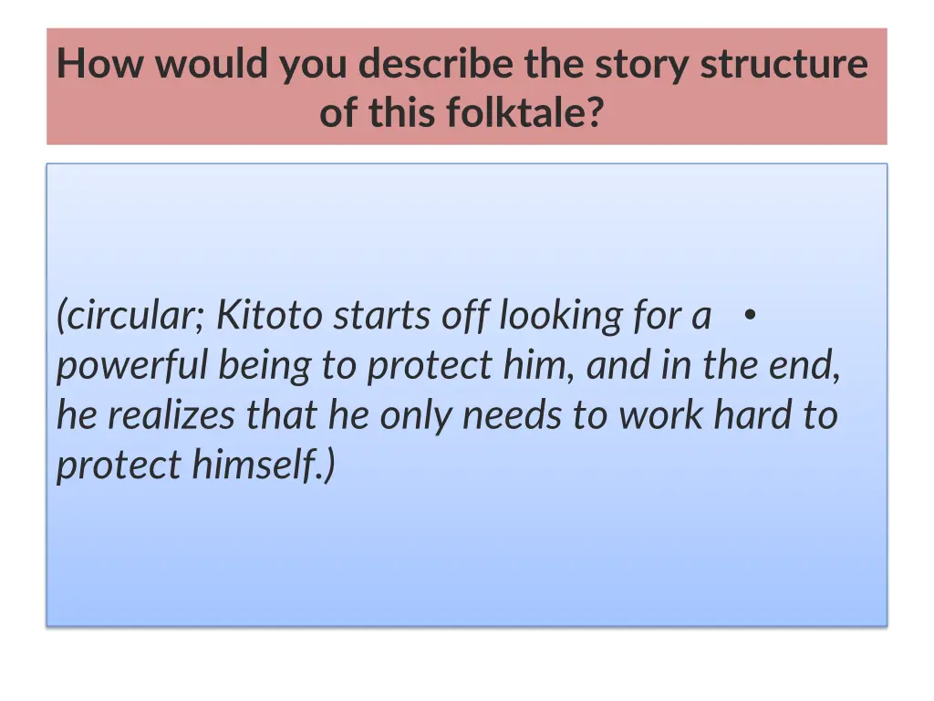 how would you describe the story structure