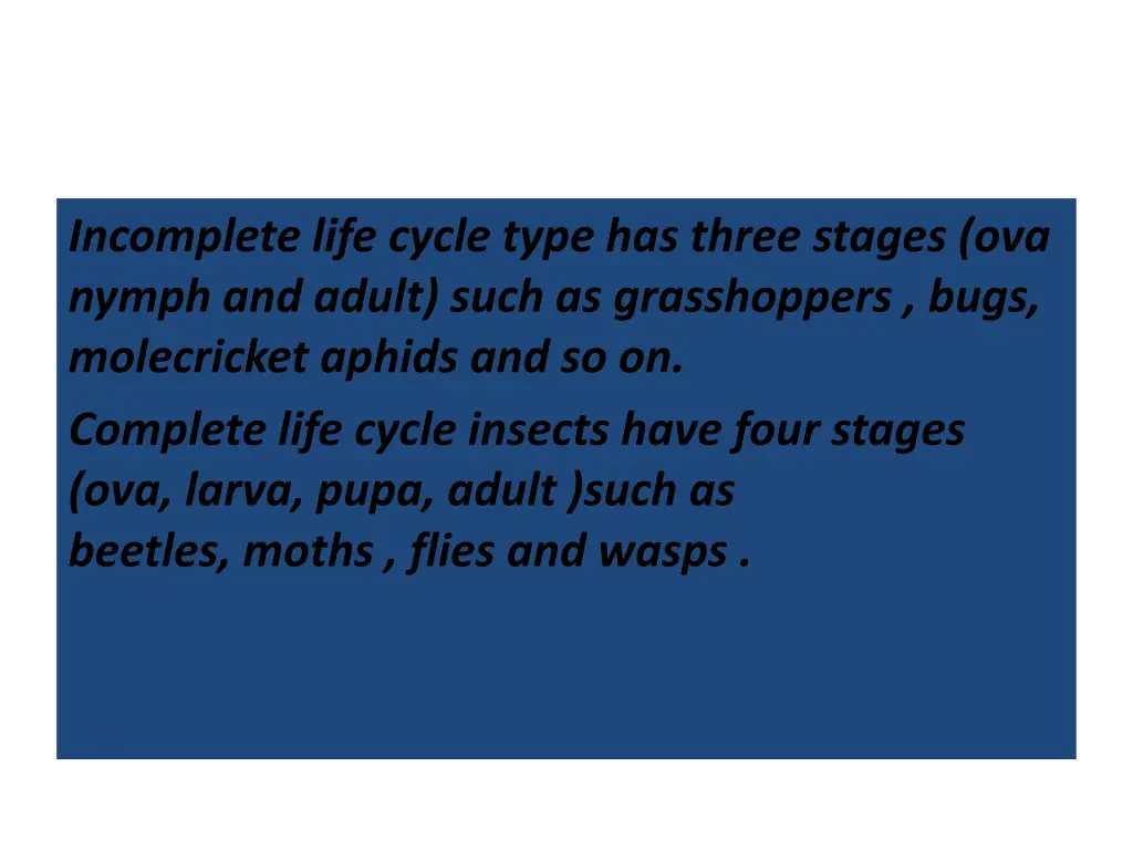 incomplete life cycle type has three stages