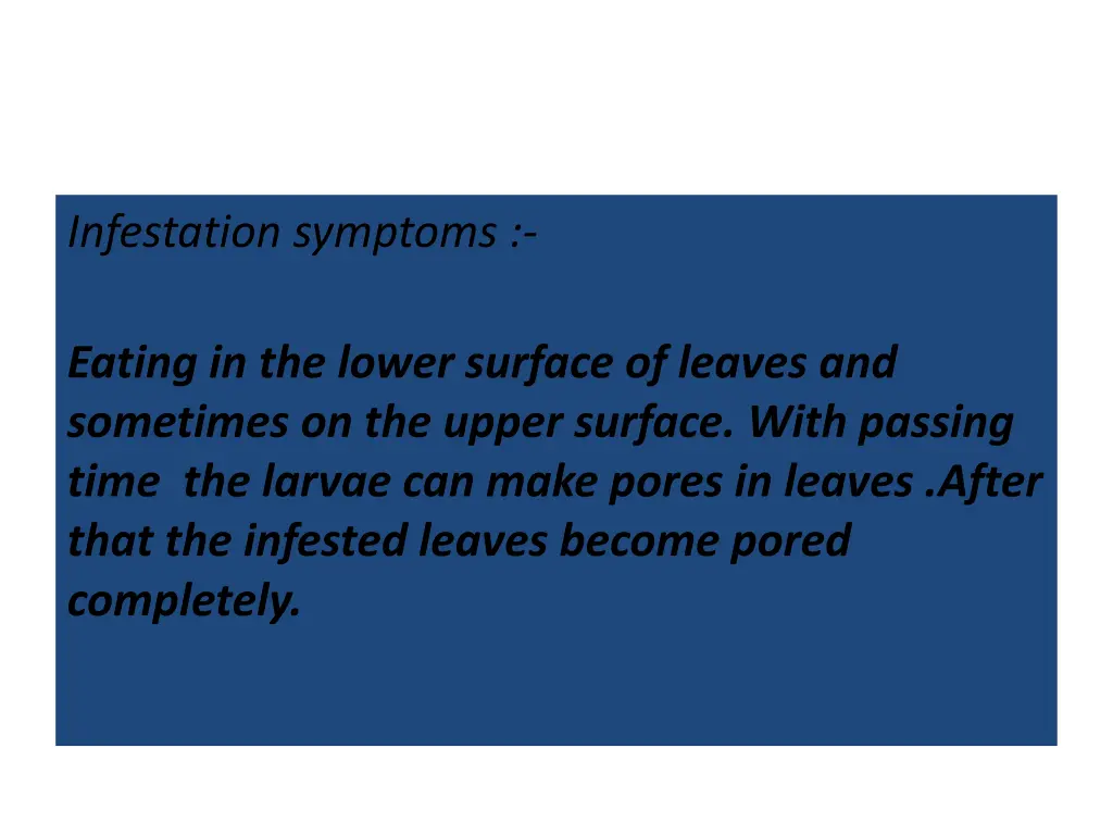 infestation symptoms