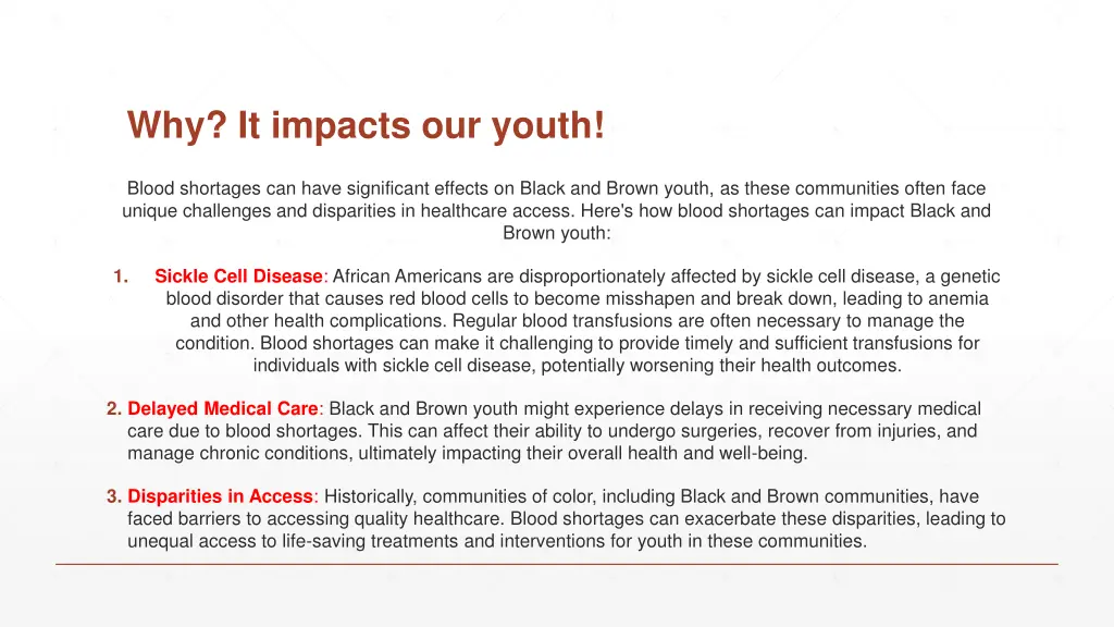 why it impacts our youth