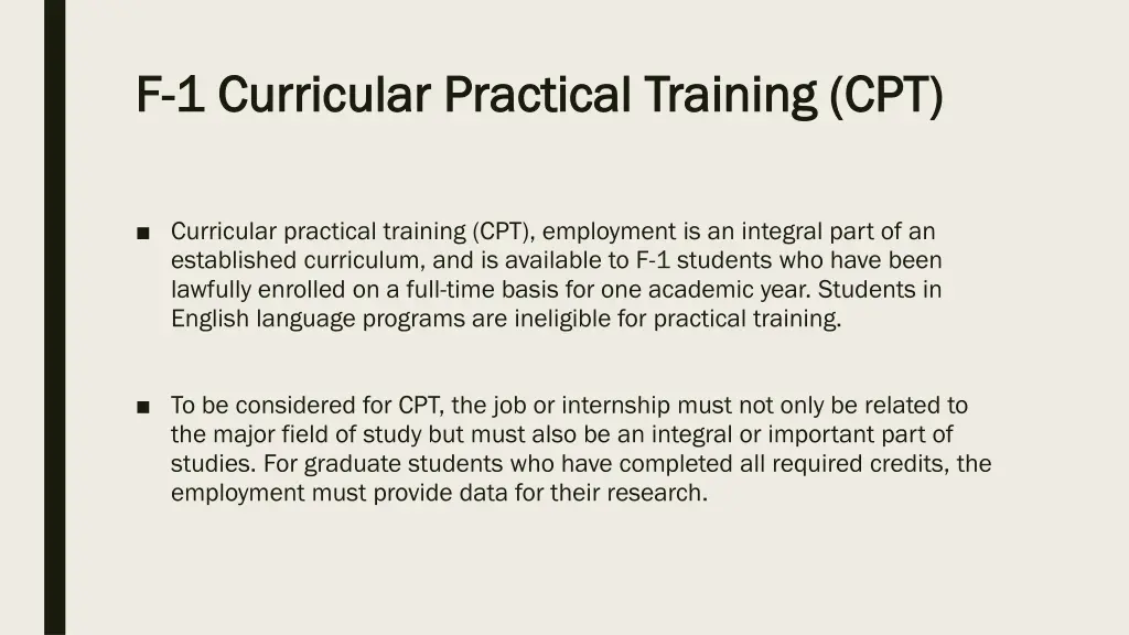 f f 1 curricular practical training