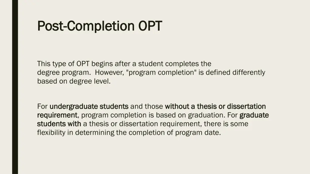 post post completion opt completion opt