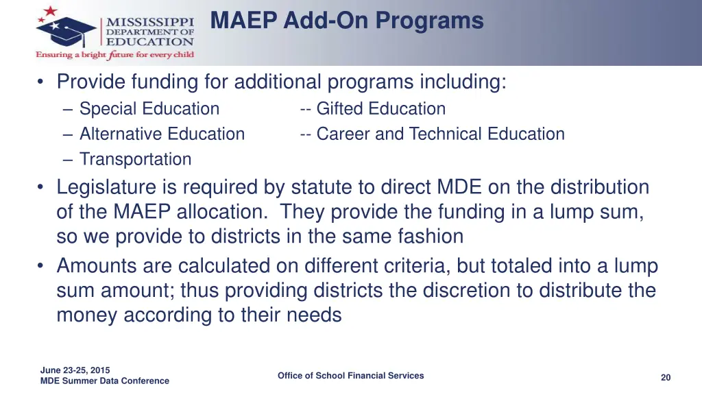 maep add on programs