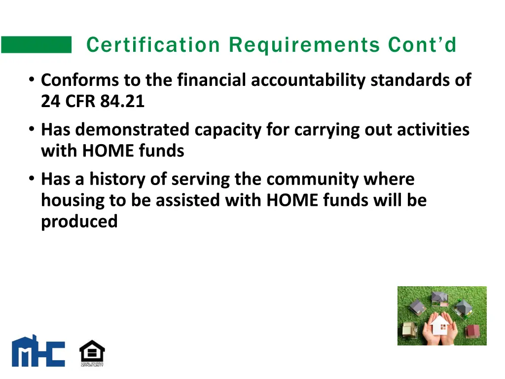 certification requirements cont d