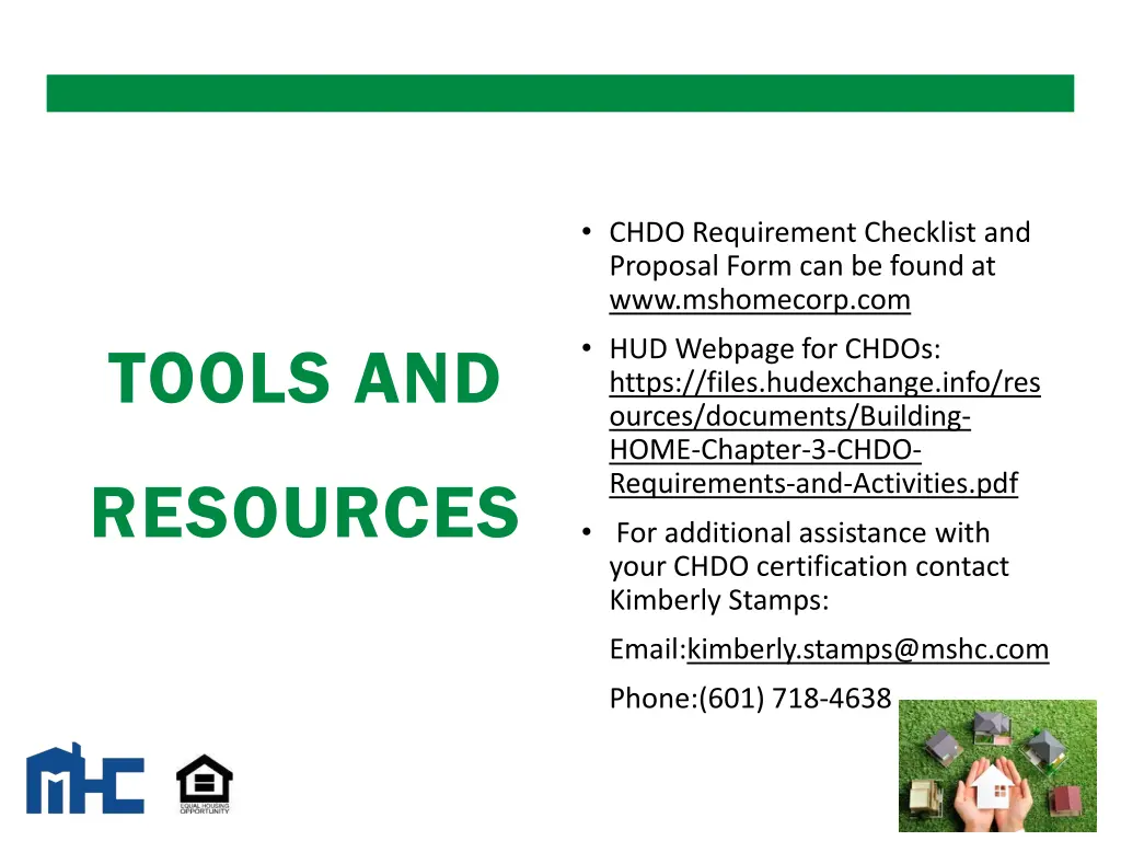 chdo requirement checklist and proposal form