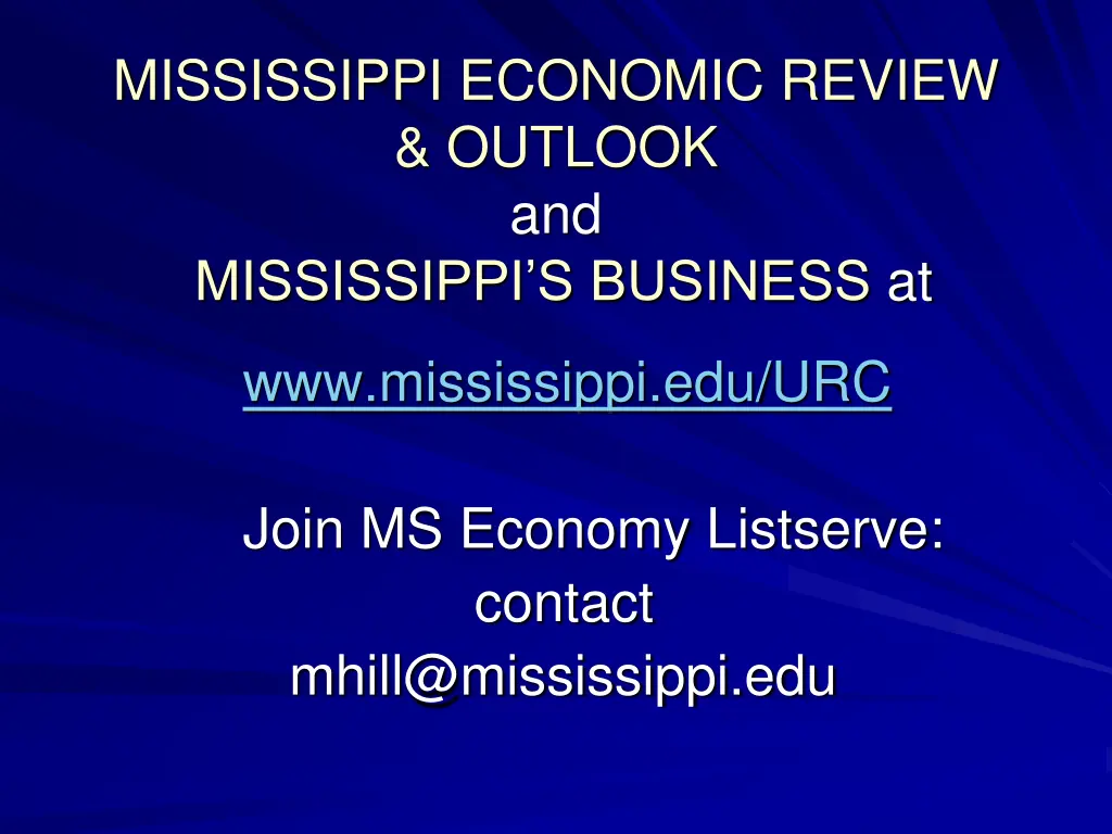 mississippi economic review outlook