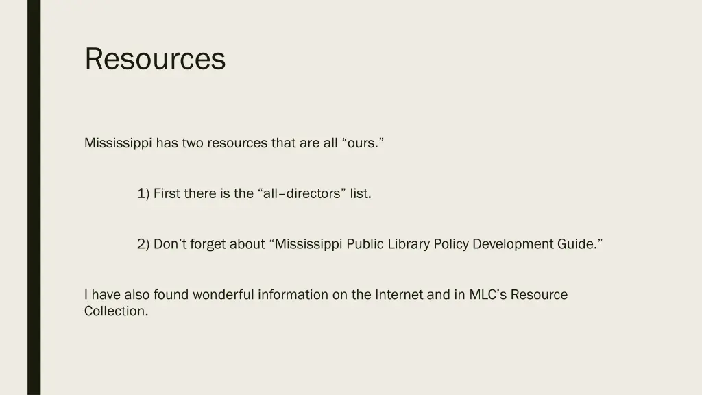 resources