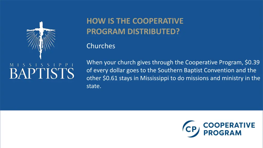 how is the cooperative program distributed