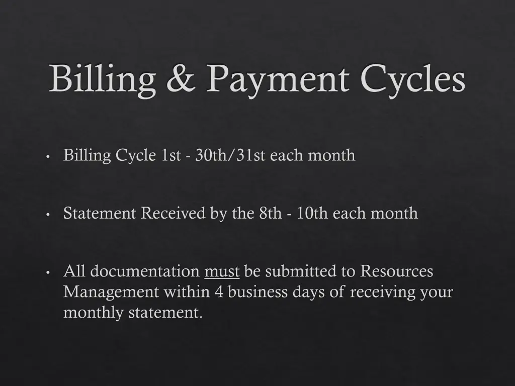 billing payment cycles